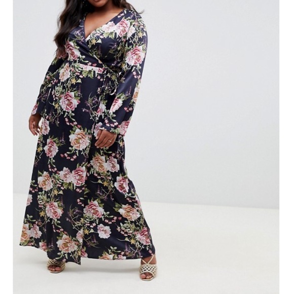 asos floral wrap dress